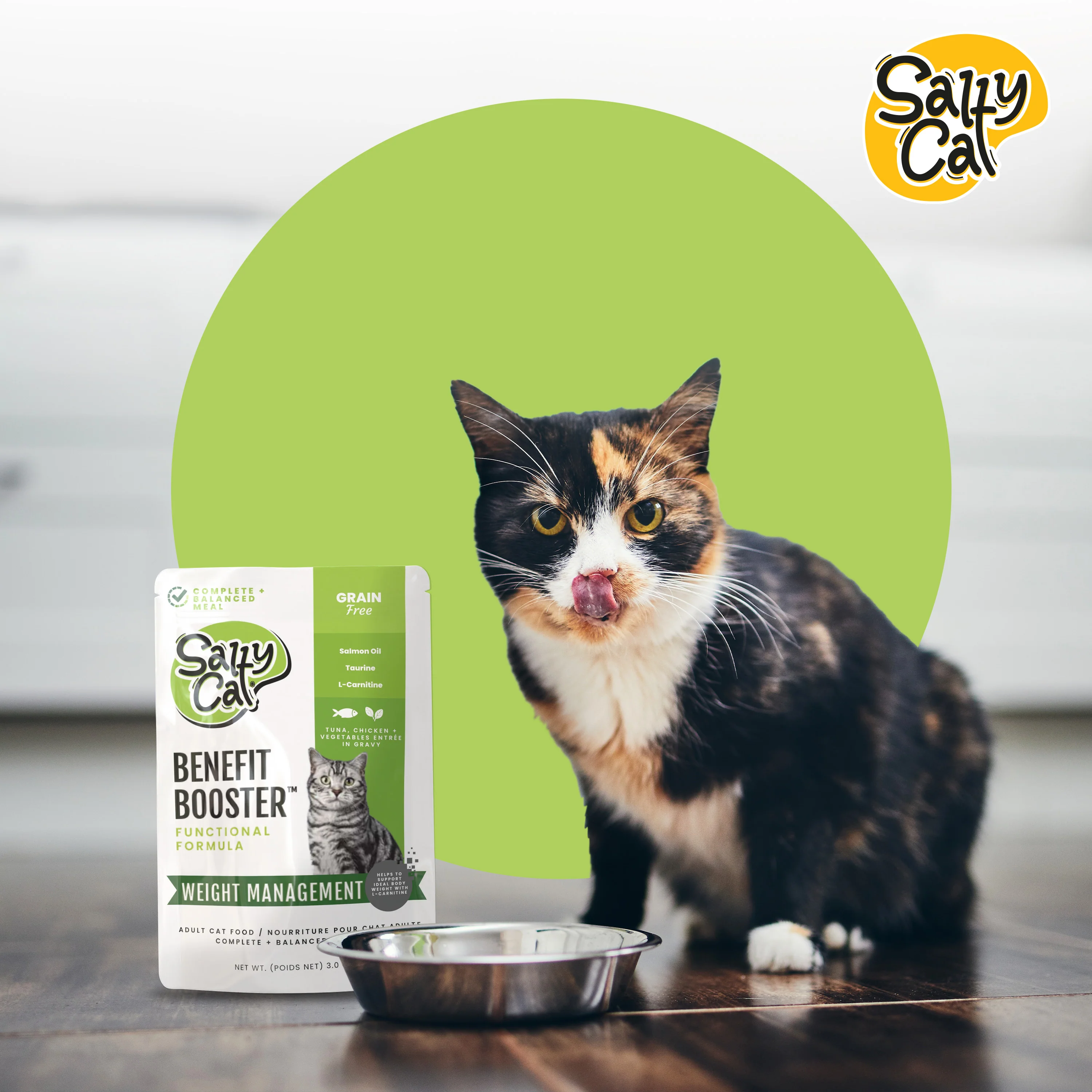Salty Cat Benefit Booster Weight Management Tuna & Chicken Entrée in Broth Functional Wet Cat Food for Cats, 85g x 12 Pouches - Image 10