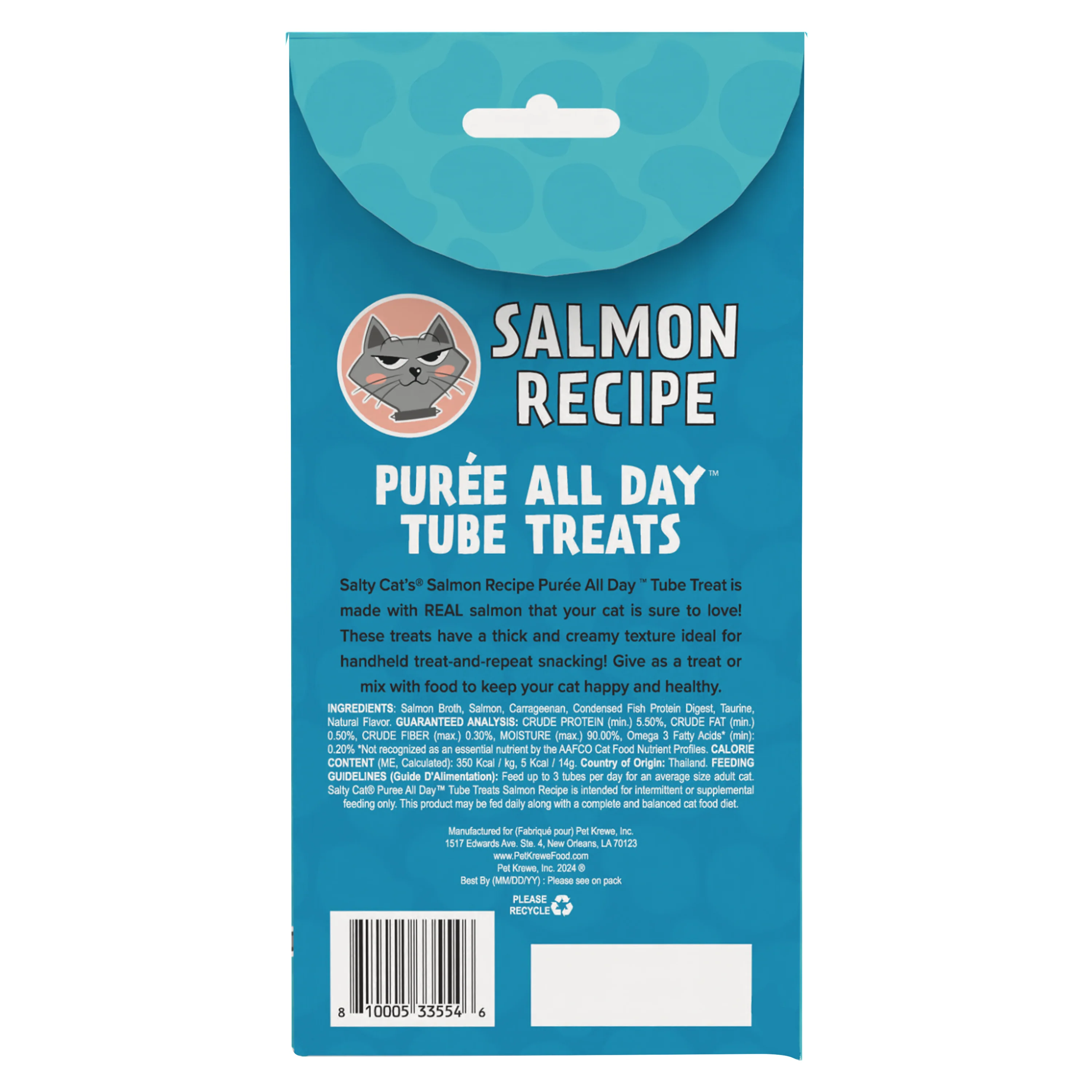 Salty Cat Purée All Day Natural Creamy Salmon Tube Treats for Cats, 15g x 48 Tubes - Image 5