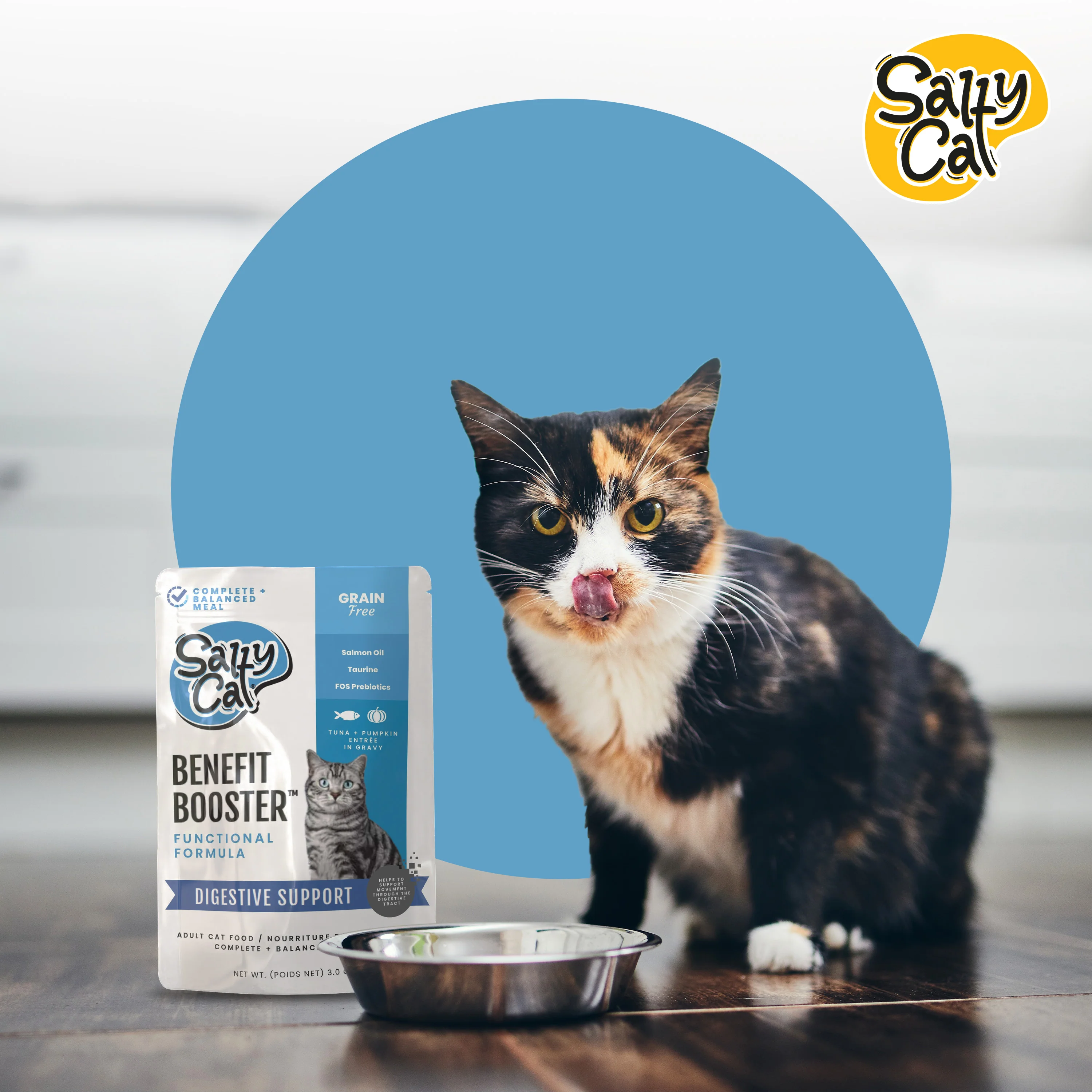 Salty Cat Benefit Booster Digestive Support Tuna & Pumpkin Entrée in Gravy, 40g x 12 Pouches - Image 10