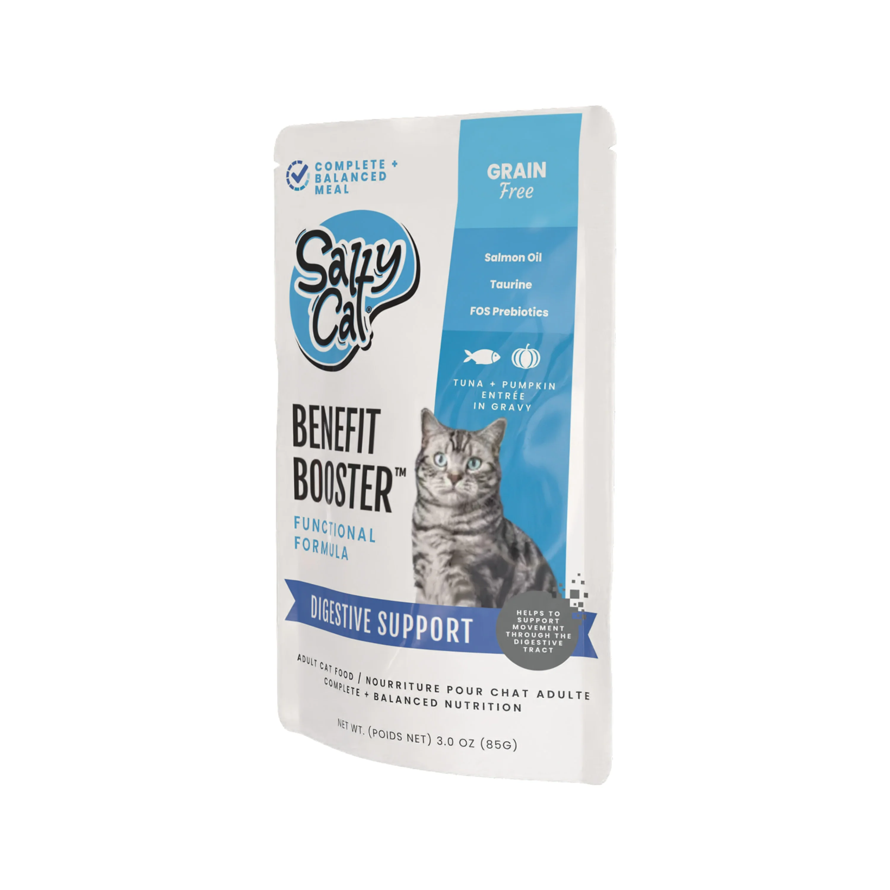Salty Cat Benefit Booster Digestive Support Tuna & Pumpkin Entrée in Gravy, 40g x 12 Pouches - Image 4