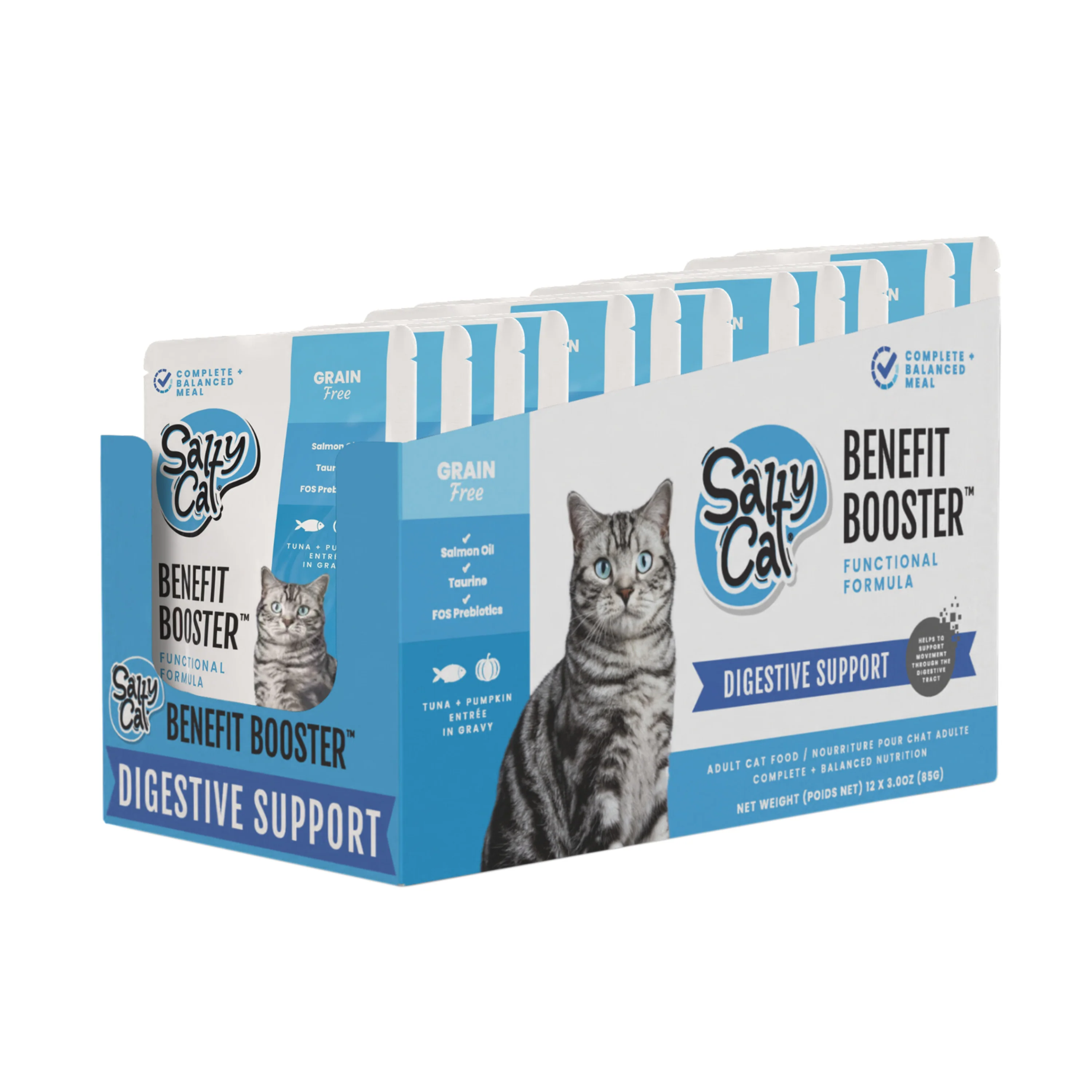 Salty Cat Benefit Booster Digestive Support Tuna & Pumpkin Entrée in Gravy, 40g x 12 Pouches - Image 6