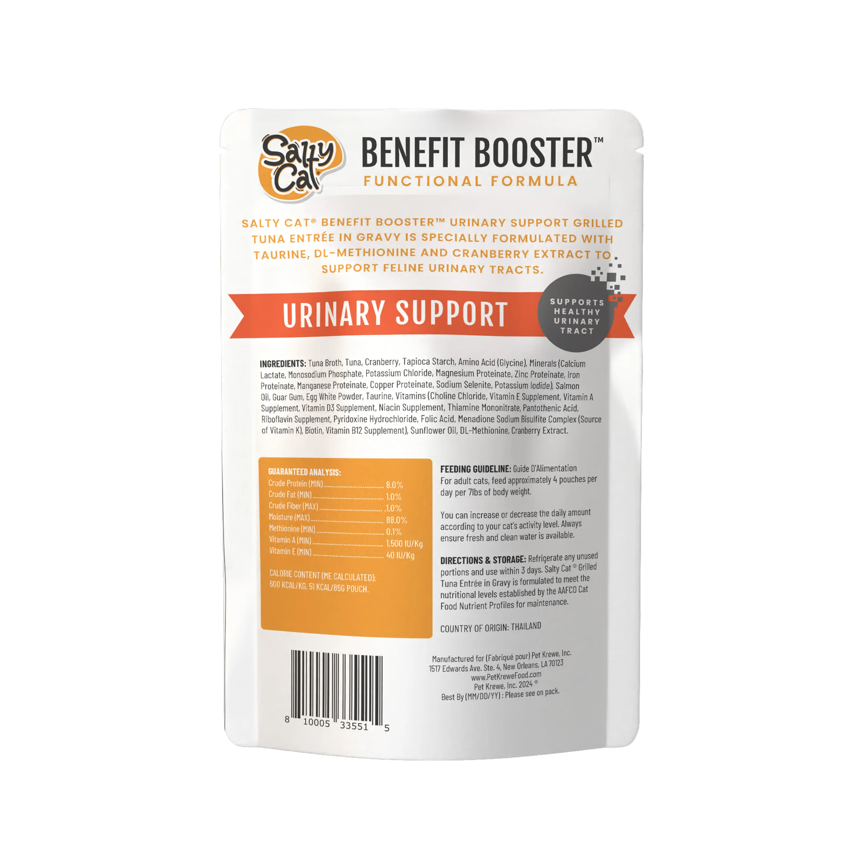 Salty Cat Benefit Booster Urinary Support Grilled Tuna Entrée in Gravy, 85g x 12 Pouches - Image 5
