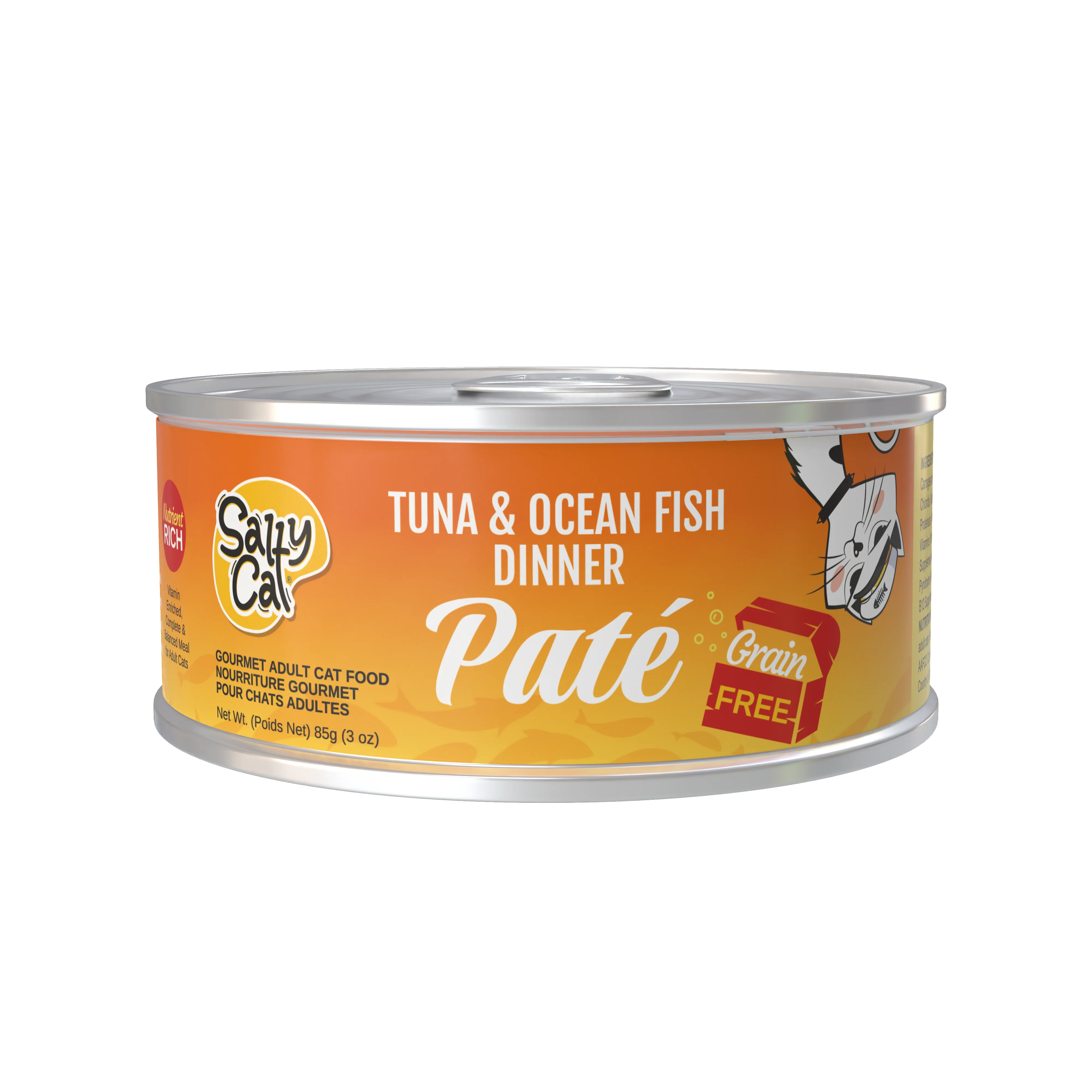 Salty Cat Captain’s Catch Dinner Paté Variety Pack Cat food for Cats, 12 Cans (3 oz Each) - Image 3