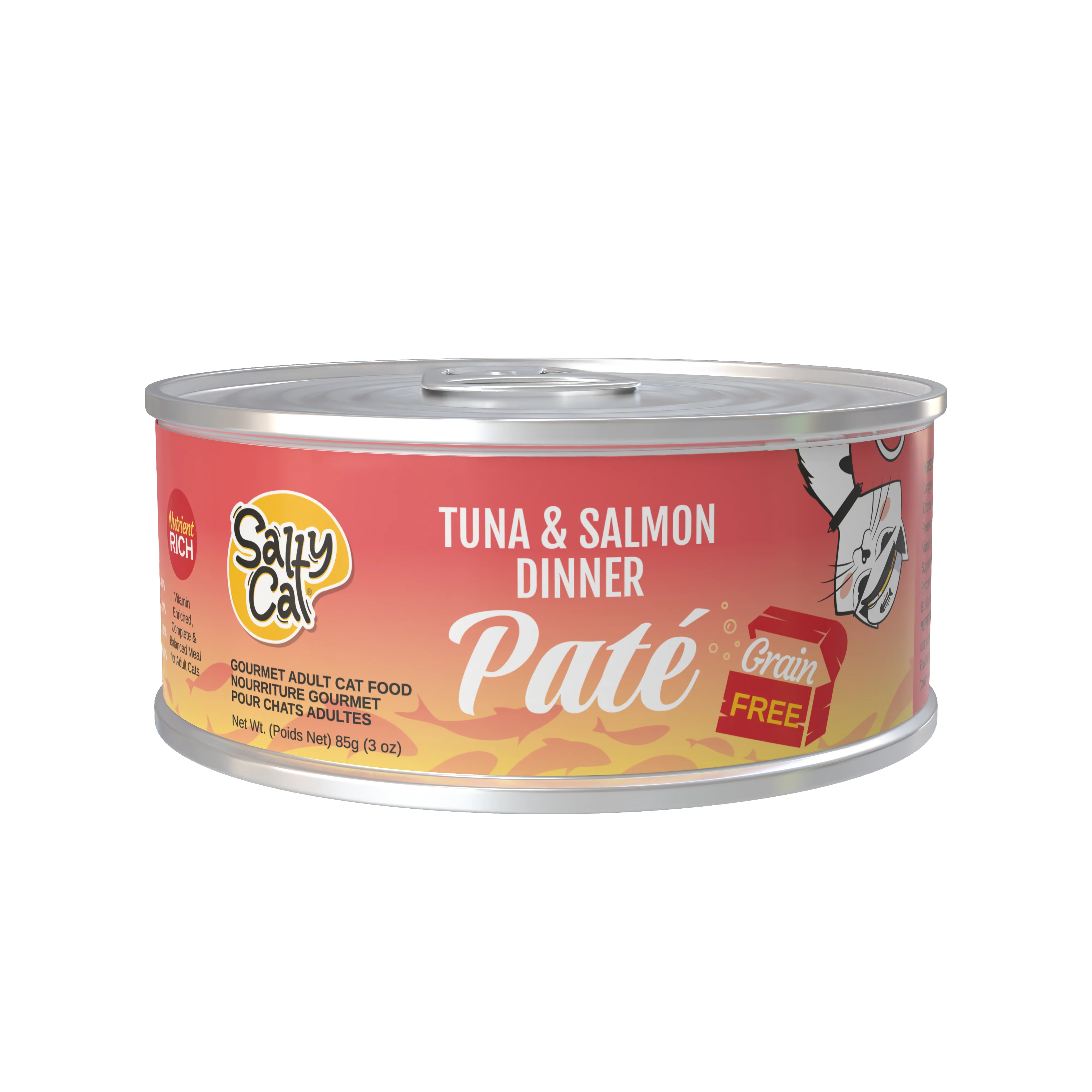 Salty Cat Captain’s Catch Dinner Paté Variety Pack Cat food for Cats, 12 Cans (3 oz Each) - Image 4