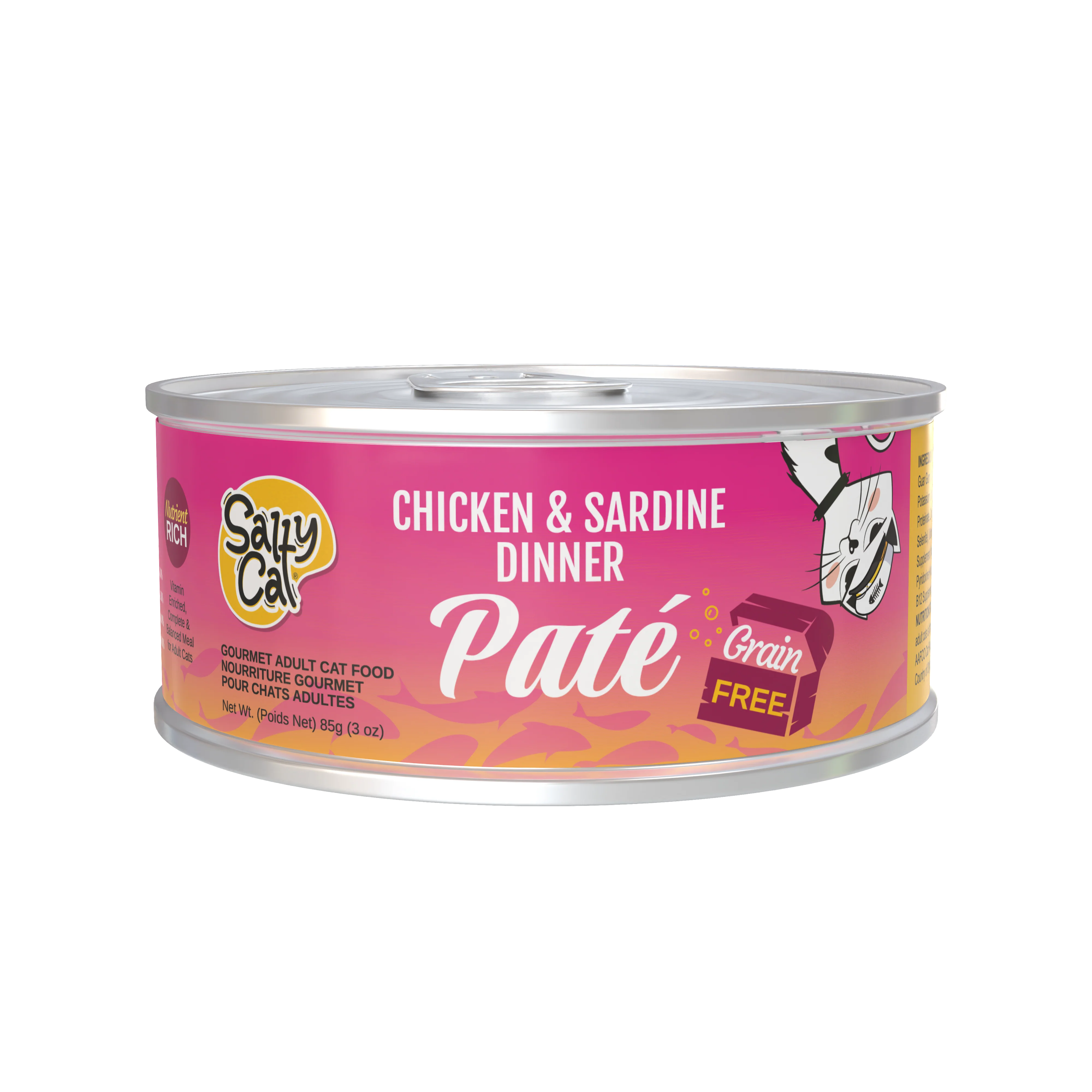 Salty Cat Captain’s Catch Dinner Paté Variety Pack Cat food for Cats, 12 Cans (3 oz Each) - Image 5