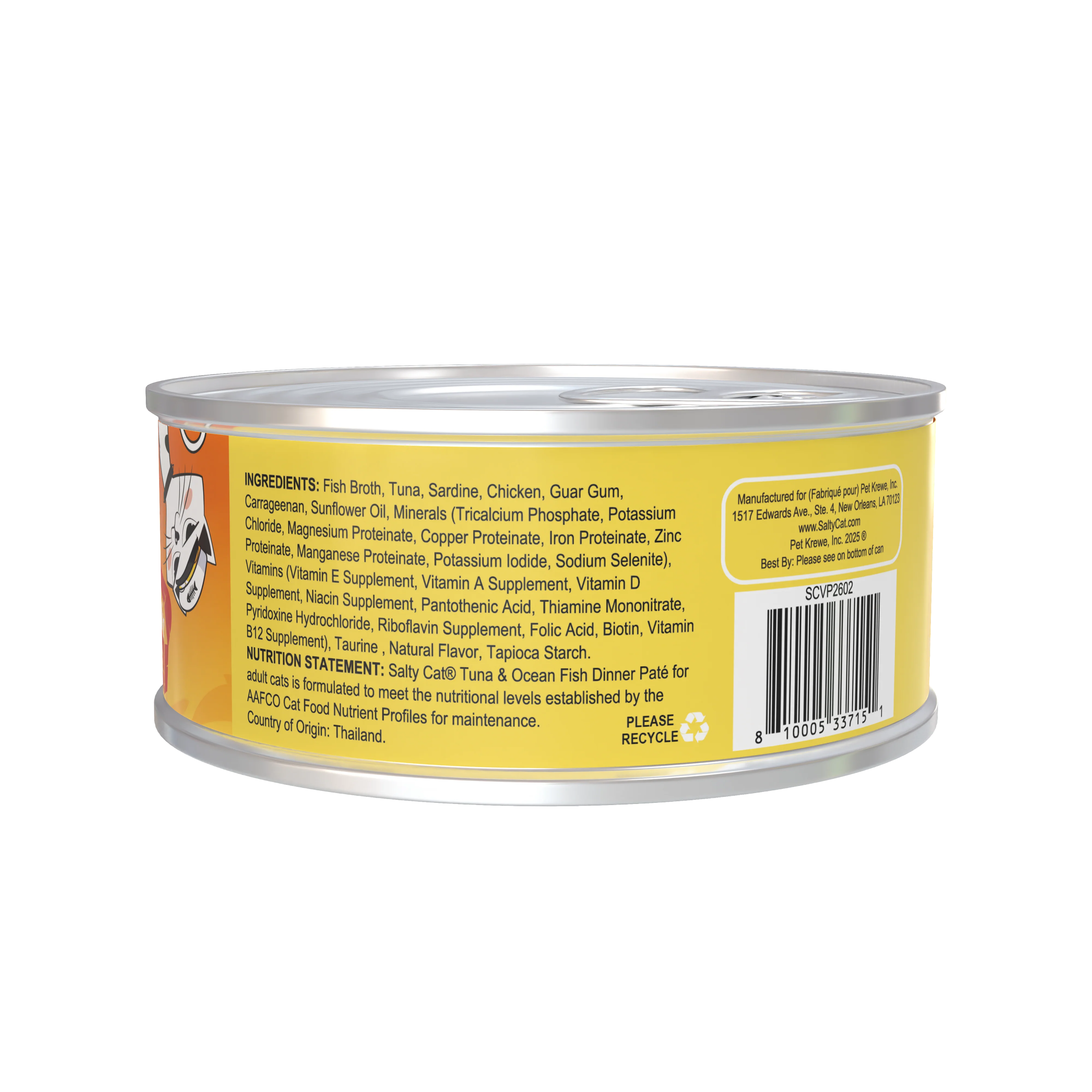 Salty Cat Captain’s Catch Dinner Paté Variety Pack Cat food for Cats, 12 Cans (3 oz Each) - Image 6
