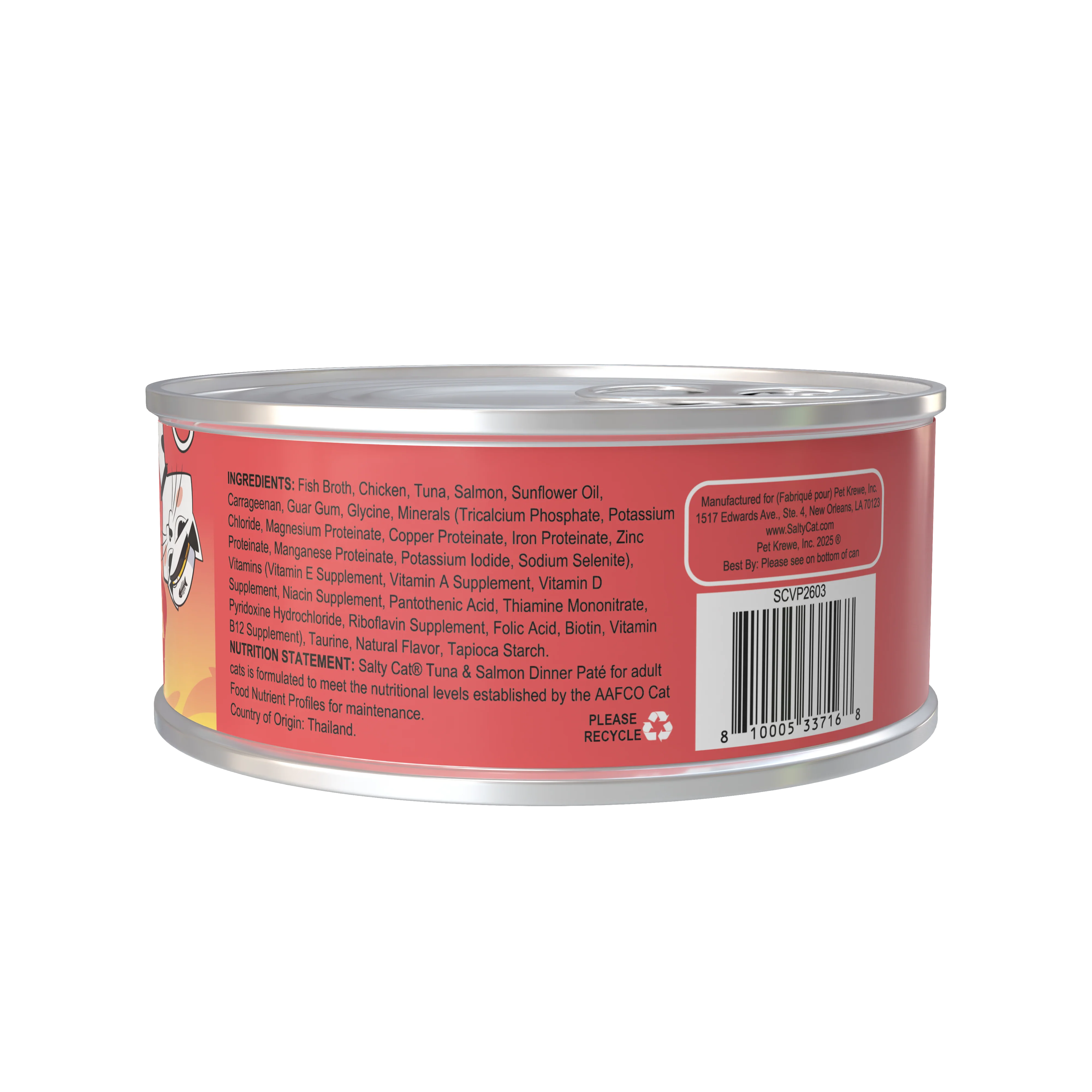 Salty Cat Captain’s Catch Dinner Paté Variety Pack Cat food for Cats, 12 Cans (3 oz Each) - Image 7