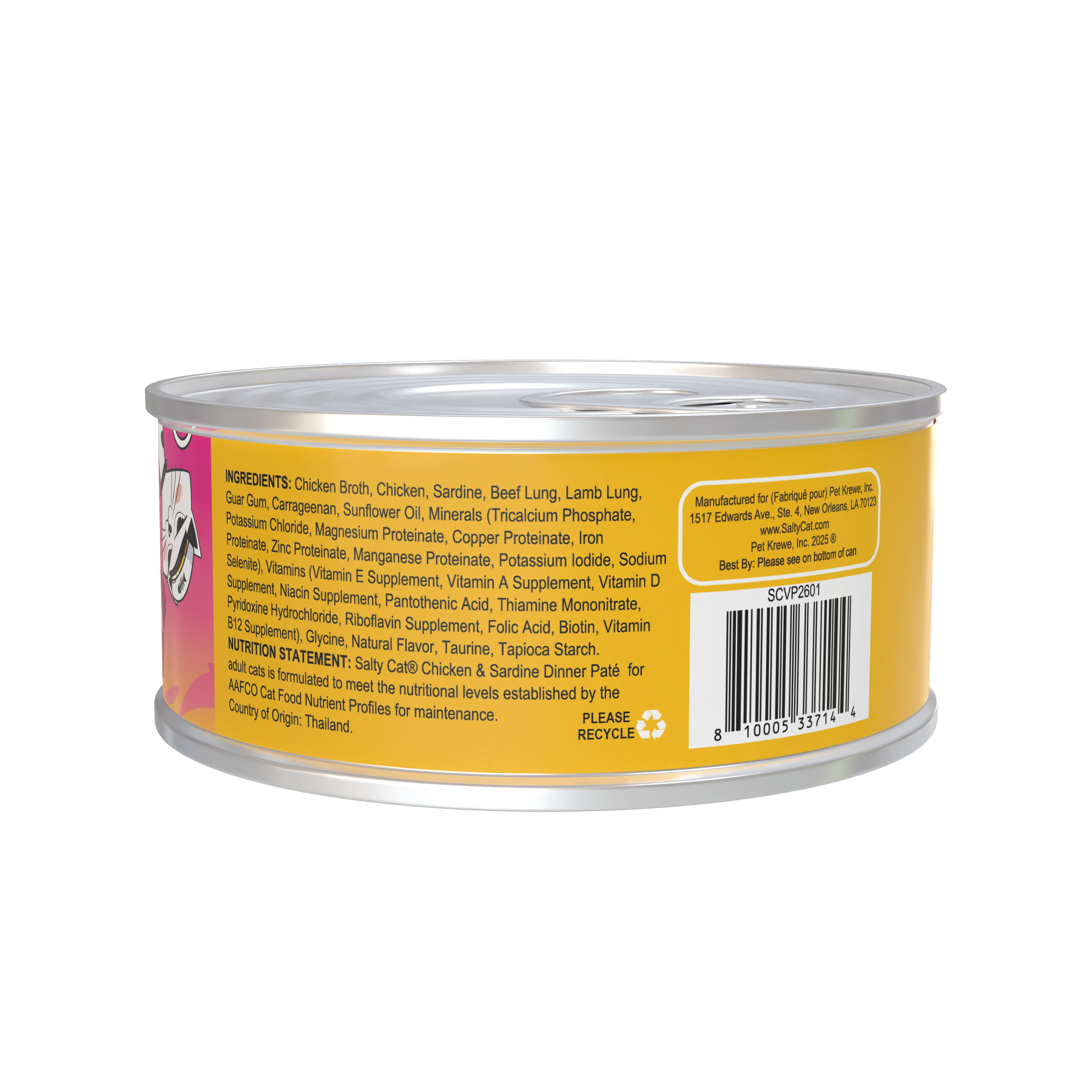 Salty Cat Captain’s Catch Dinner Paté Variety Pack Cat food for Cats, 12 Cans (3 oz Each) - Image 8
