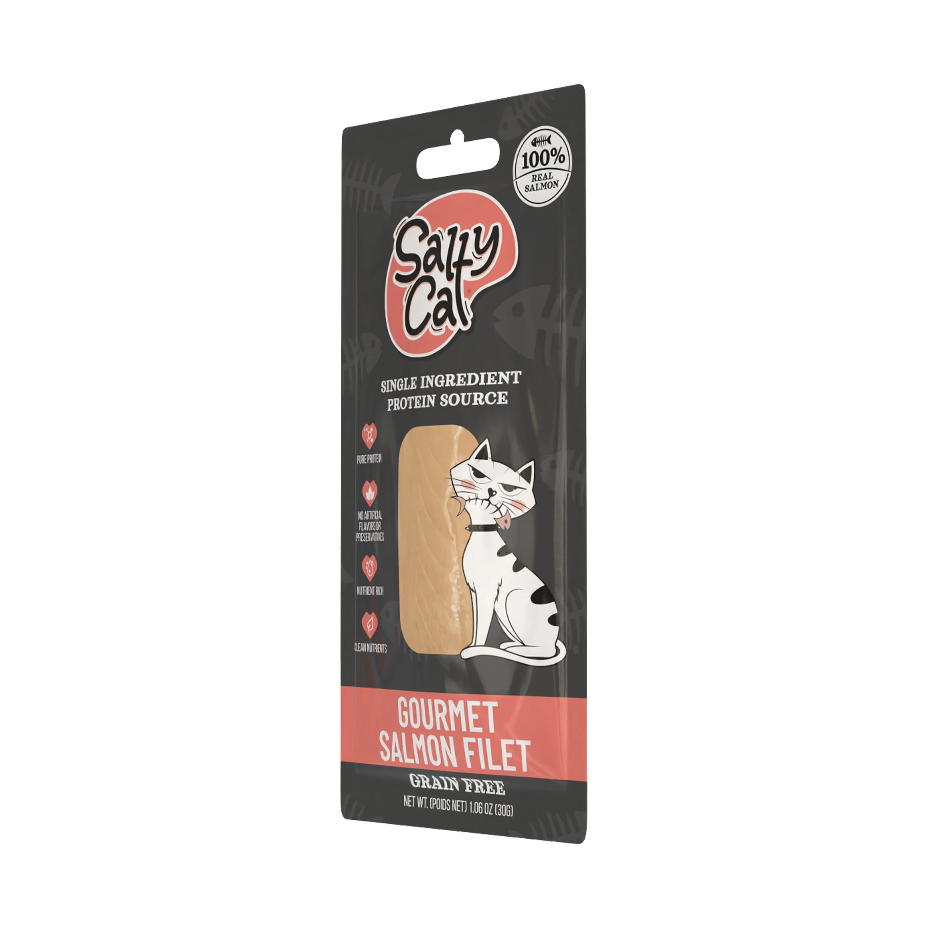 Salty Cat Gourmet Natural Salmon Filet Treats for Cats, 30g x 12 Pouches - Image 3