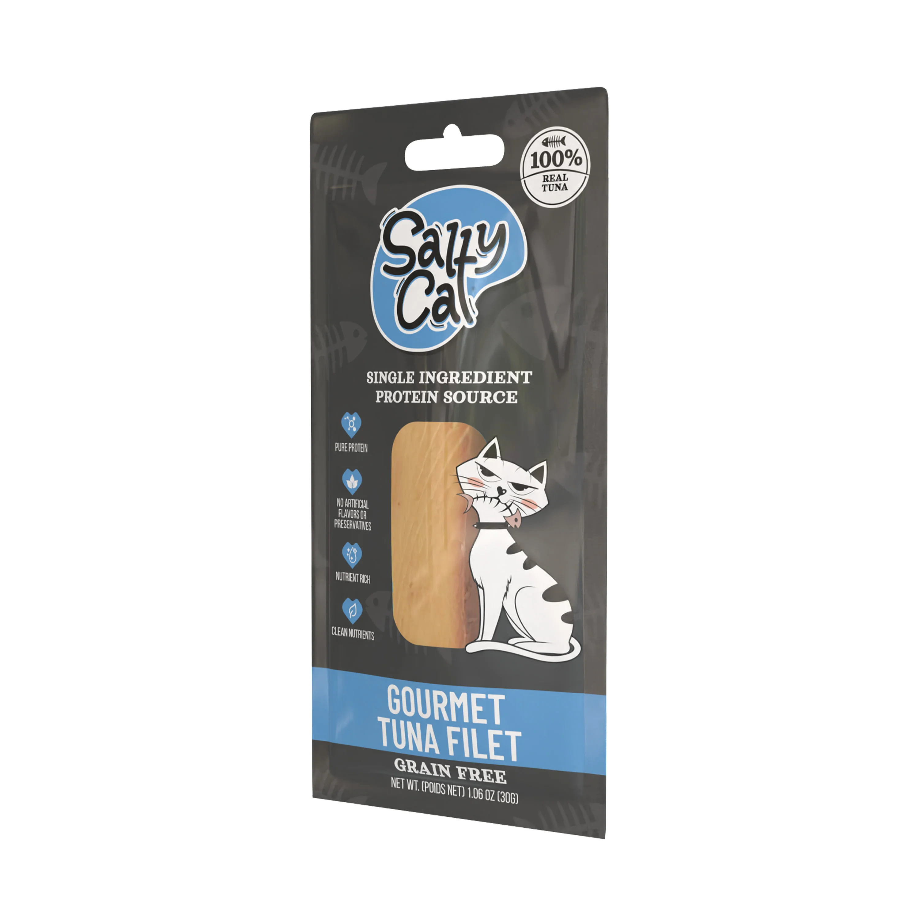 Salty Cat Gourmet Natural Tuna Filet Treats for Cats, 30g x 12 Pouches - Image 3