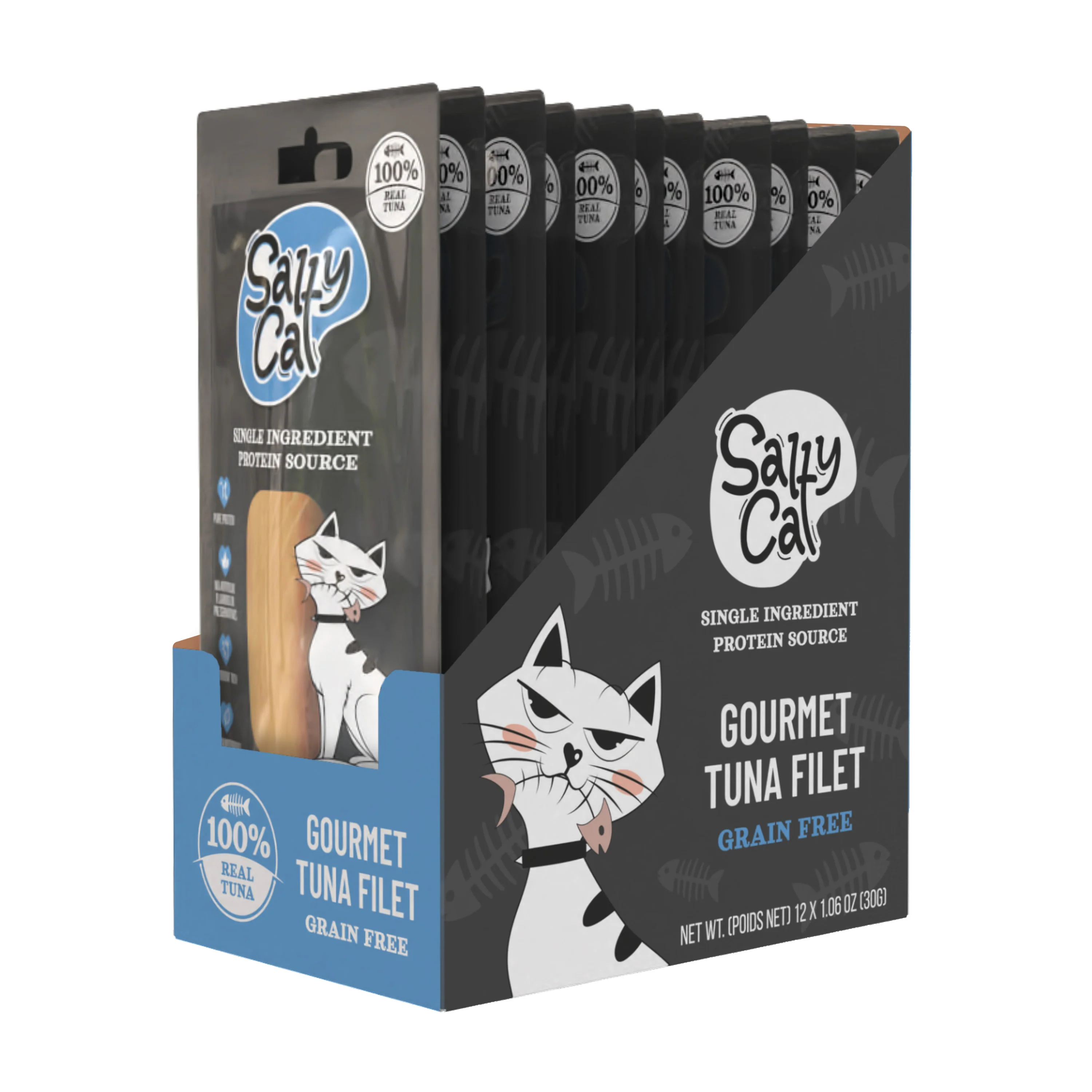 Salty Cat Gourmet Natural Tuna Filet Treats for Cats, 30g x 12 Pouches - Image 5