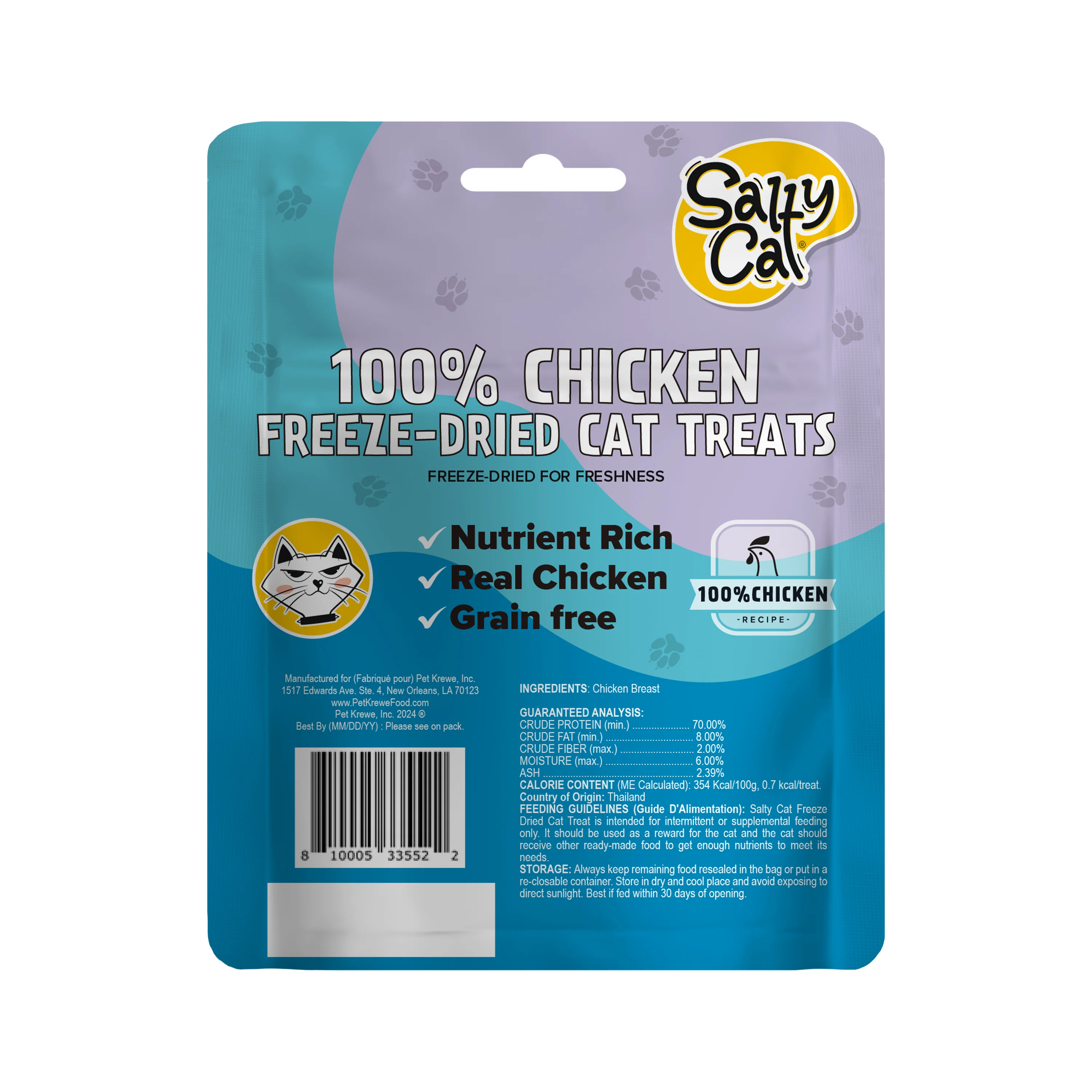 Salty Cat Natural Freeze-Dried Chicken Cat Treats, 10g Bag (12-Pack) - Image 5