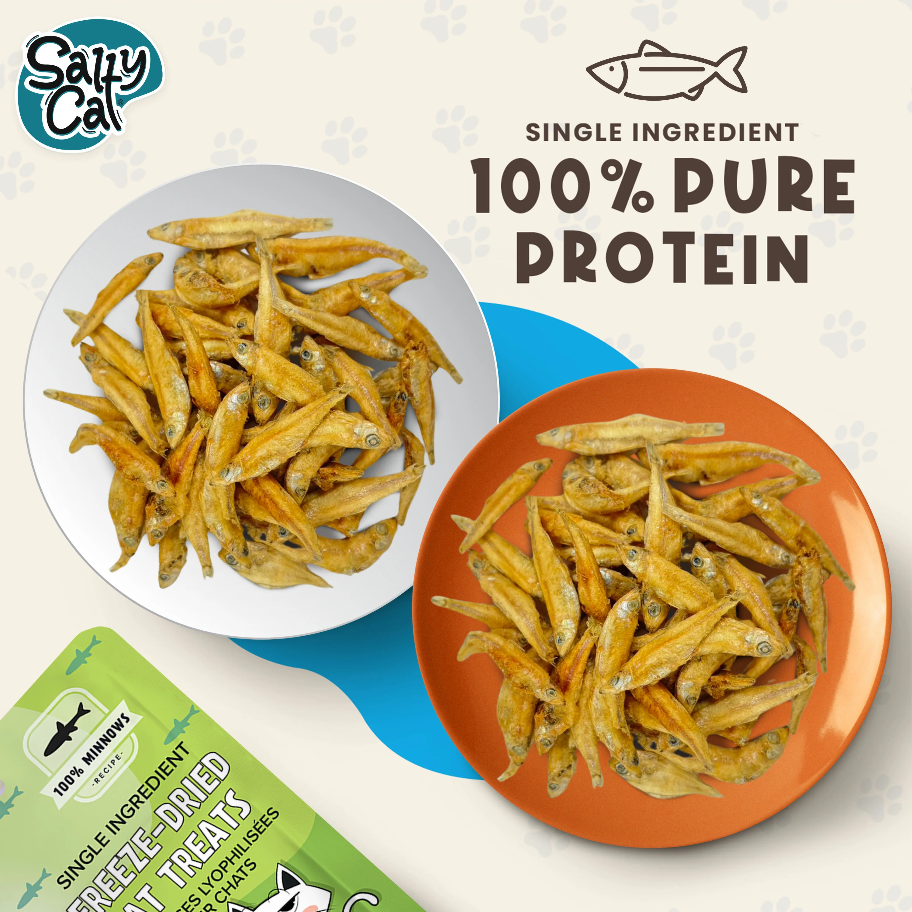 Salty Cat Natural Freeze-Dried Minnow Cat Treats, 10g x 12 Bags - Image 10
