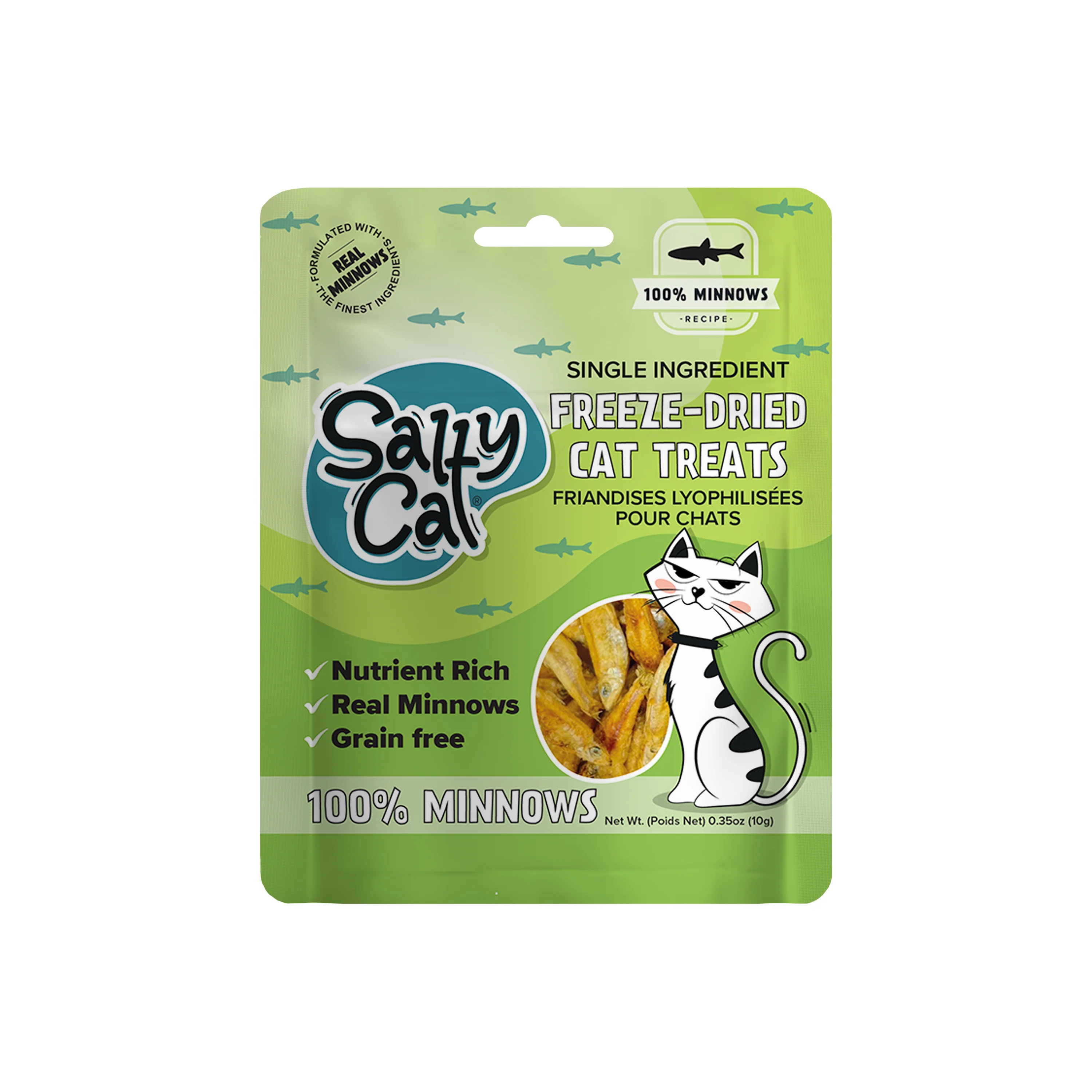 Salty Cat Natural Freeze-Dried Minnow Cat Treats, 10g x 12 Bags - Image 3