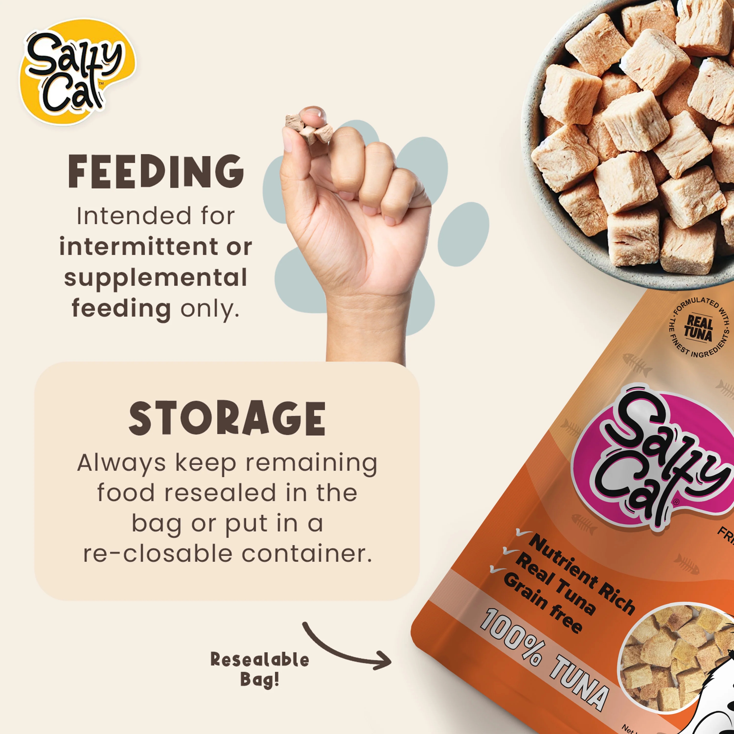 Salty Cat Freeze Dried Tuna Cat Treats 10g Bag (12-Pack) - Image 11