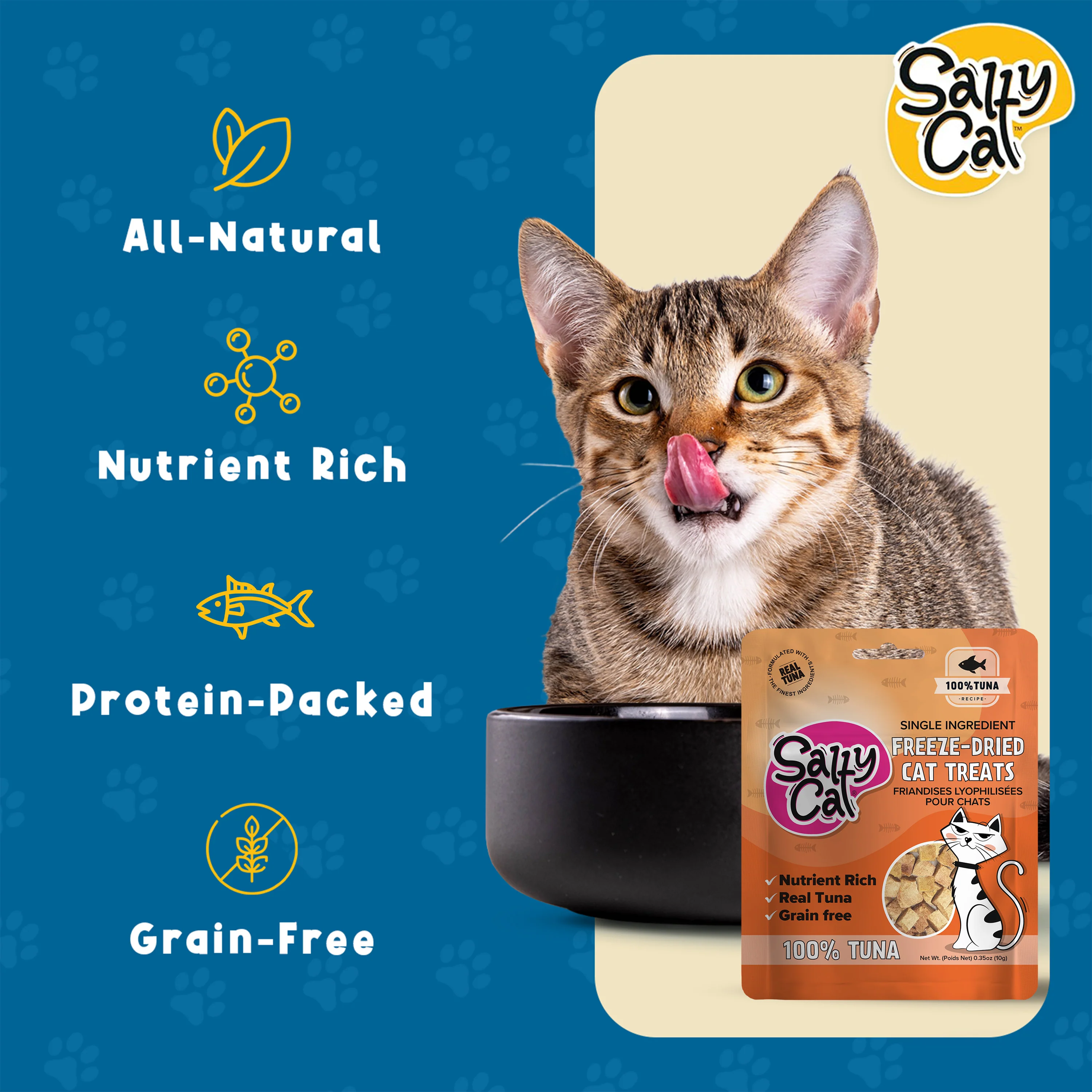 Salty Cat Freeze Dried Tuna Cat Treats 10g Bag (12-Pack) - Image 12