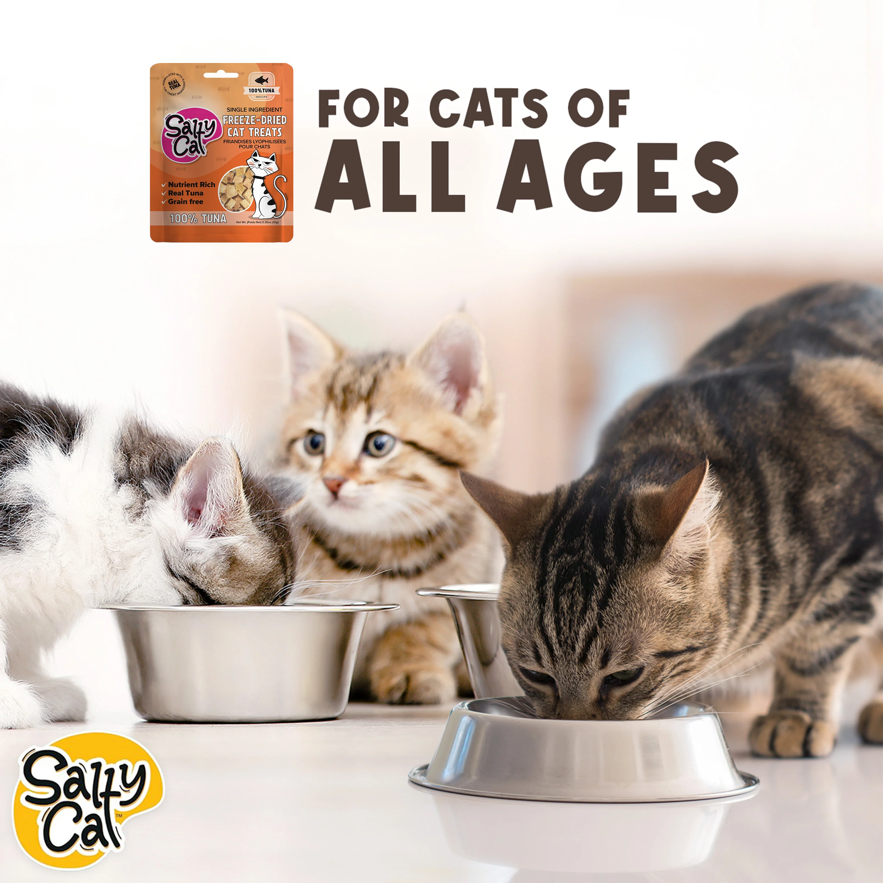 Salty Cat Freeze Dried Tuna Cat Treats 10g Bag (12-Pack) - Image 13