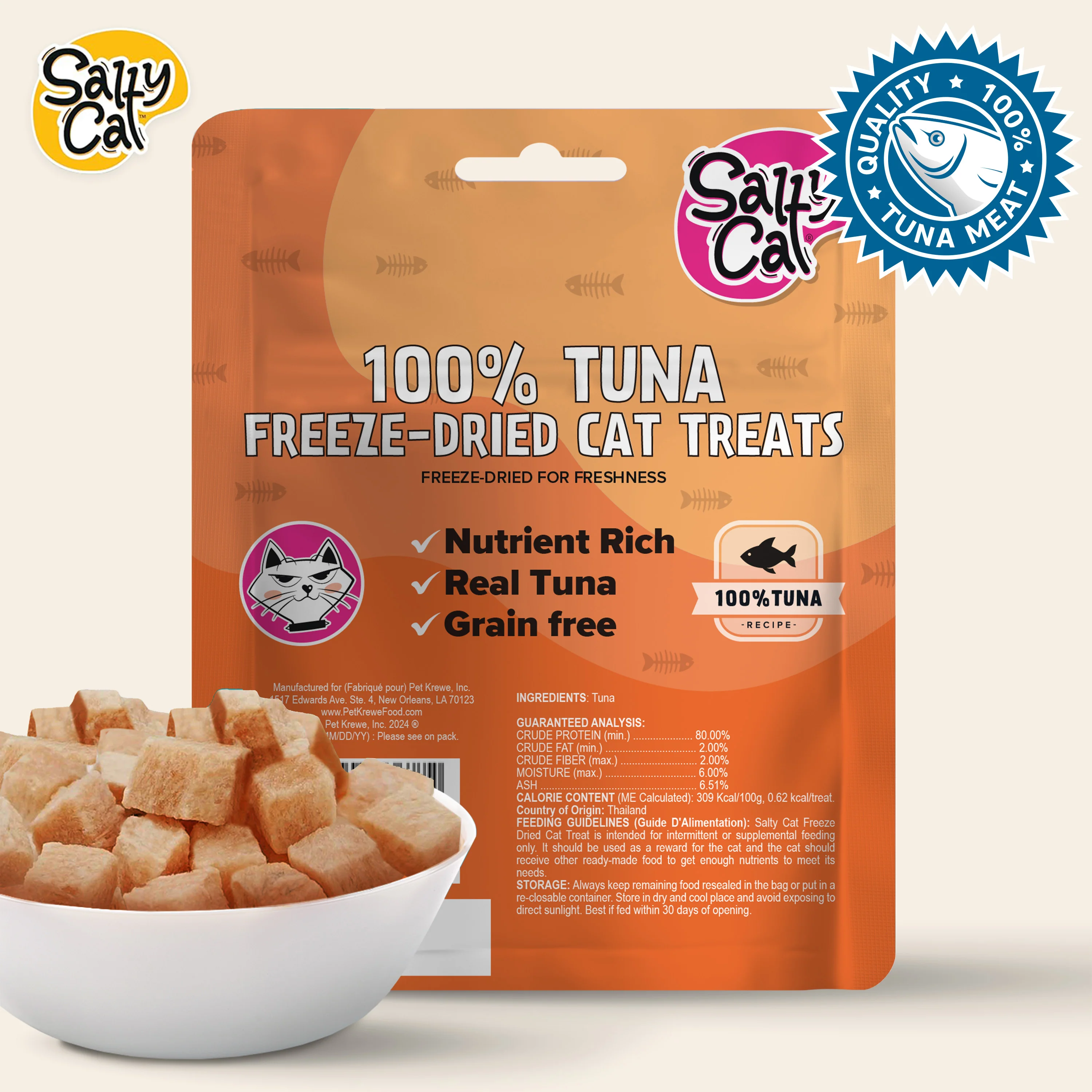 Salty Cat Freeze Dried Tuna Cat Treats 10g Bag (12-Pack) - Image 7