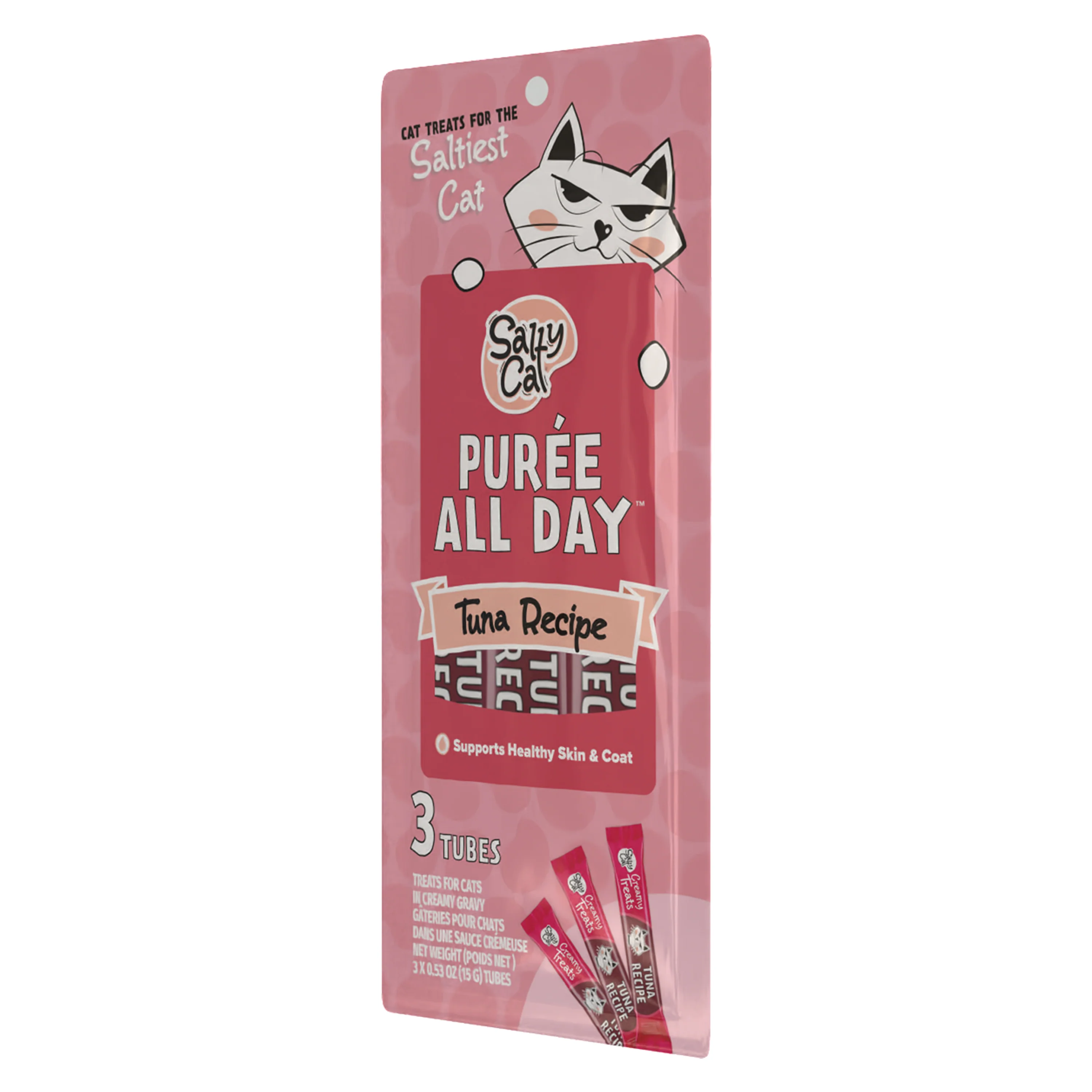 Salty Cat Purée All Day Natural Creamy Tuna Tube Treats for Cats, 15g x 36 Tubes - Image 3