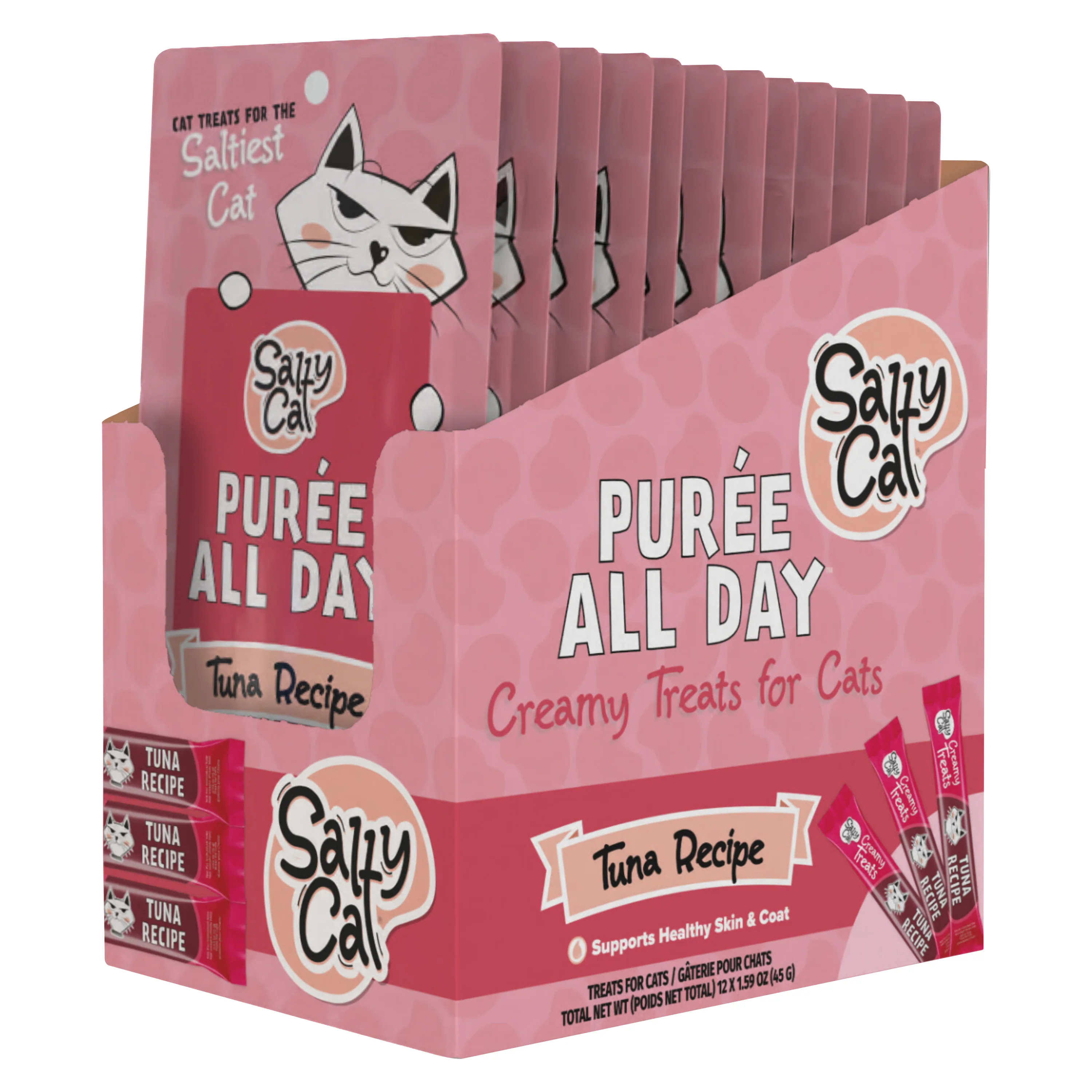 Salty Cat Purée All Day Natural Creamy Tuna Tube Treats for Cats, 15g x 36 Tubes - Image 5