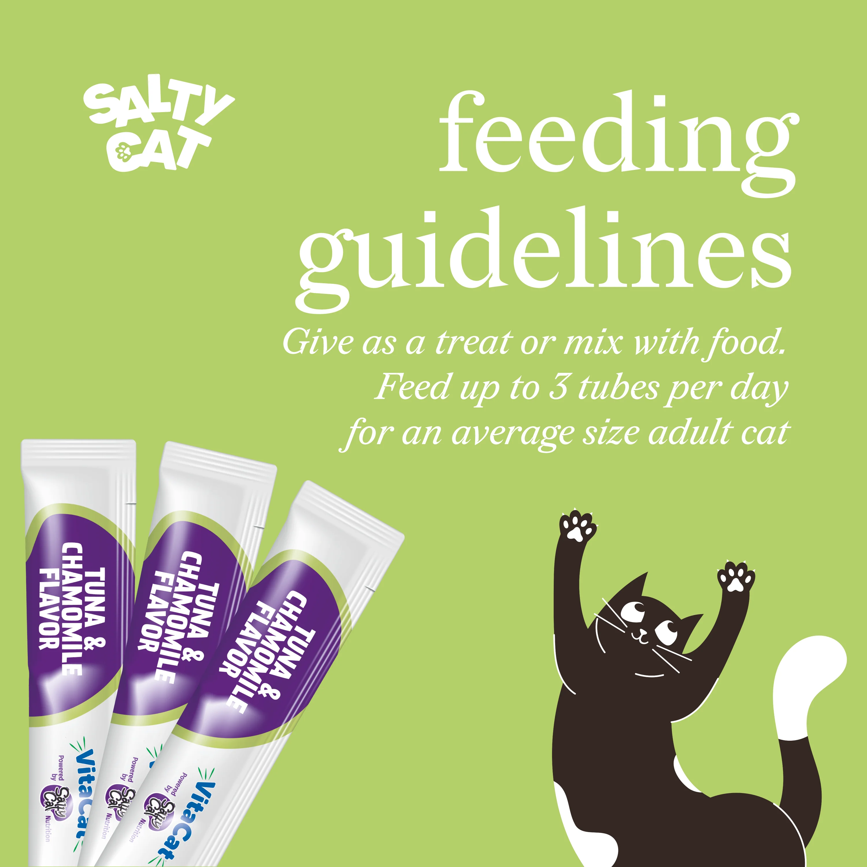Salty Cat VitaCat Chill Out Tuna & Chamomile Flavor Creamy Treats for Cats, 4 x 15g Tubes - Image 8