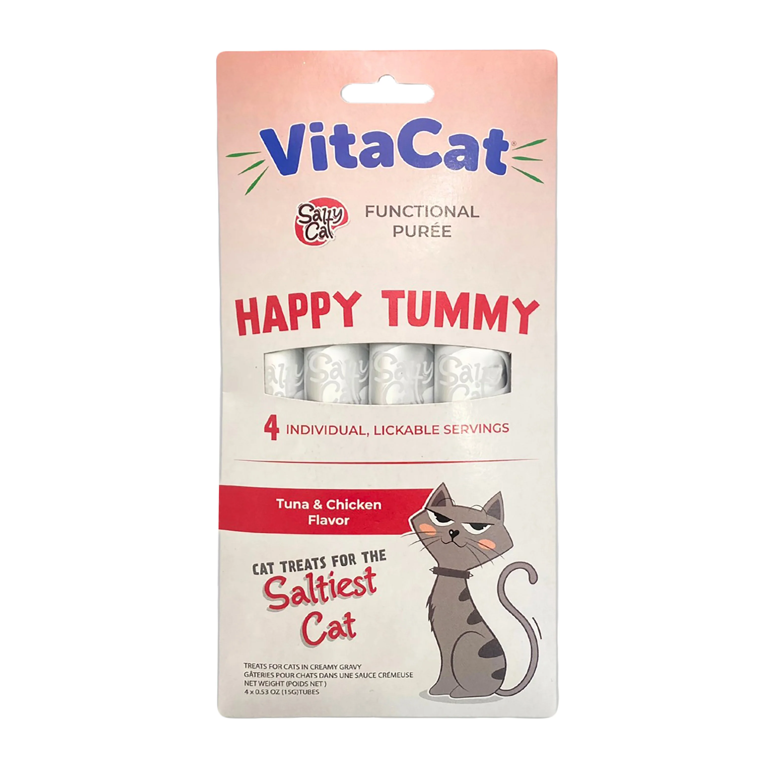 VitaCat by Salty Cat Happy Tummy Natural Treats for Cats, 15g x 48 Tubes - Image 3