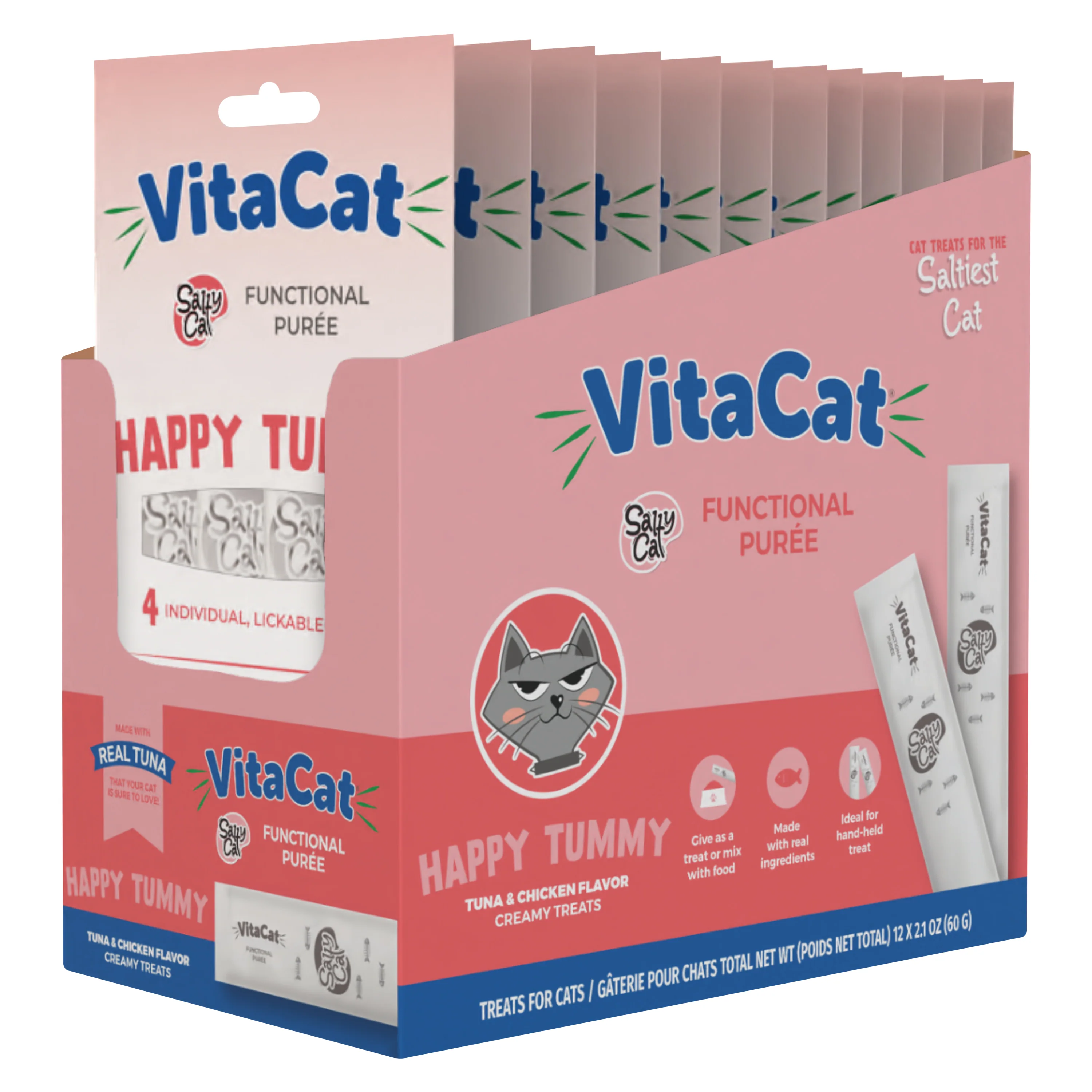 VitaCat by Salty Cat Happy Tummy Natural Treats for Cats, 15g x 48 Tubes - Image 8